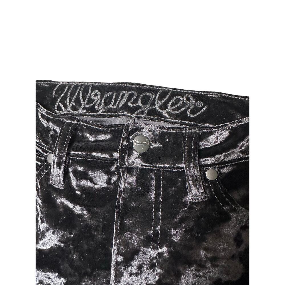 Wrangler Black Velvet High Rise Flare Pants - Picture 3 of 11